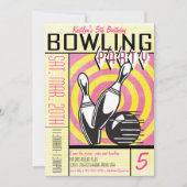 Bowling Party Invitation - Roze Kaart (Voorkant)