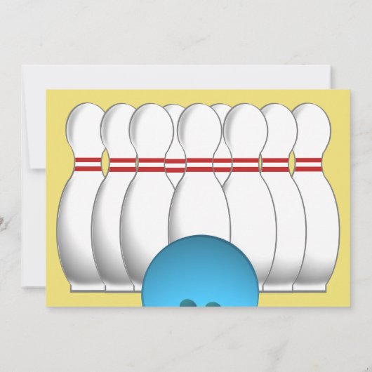 Bowling Party Kaart (Achterkant)