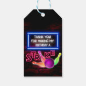 Bowling Party, kosmische Bowling, Bowling-verjaard Cadeaulabel (Voorkant)