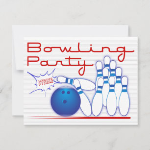 Bowling Party nodigt uit Kaart