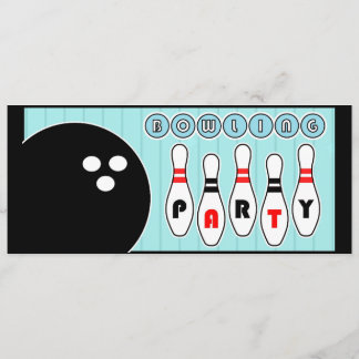 Bowling Party Pins  uitnodiging