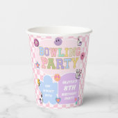 Bowling Party Preppy Varsity Patch Verjaardagsfees Papieren Bekers (Achterkant)