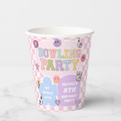 Bowling Party Preppy Varsity Patch Verjaardagsfees Papieren Bekers (Voorkant)