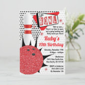 Bowling Party Retro Pin Up Tenpin Kaart (Staand voorkant)