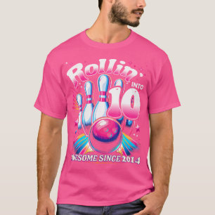 Bowling Party Rollin' 10 Geweldige 2014 10e verjaa T-shirt