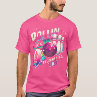 Bowling Party Rollin' 9 Geweldige 2015 9e verjaard T-shirt