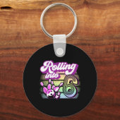 Bowling Party Rolling In 6 Bowling Verjaardag Sleutelhanger (Voorkant)