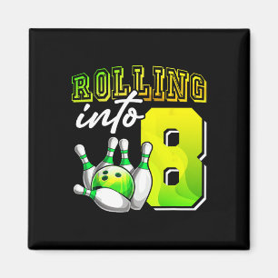 Bowling Party Rolling in 8 8e verjaardag meisjes B Magneet