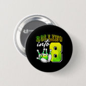 Bowling Party Rolling in 8 8e verjaardag meisjes B Ronde Button 5,7 Cm (Voorkant /achterkant)