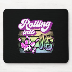 Bowling Party rolt naar 16 Bowling verjaardag Muismat