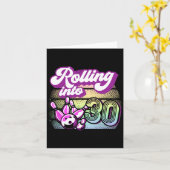 Bowling Party rolt naar 30 Bowling verjaardag Kaart (Gele Bloem)