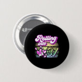 Bowling Party rolt naar 37 Bowling verjaardag Ronde Button 5,7 Cm (Voorkant /achterkant)