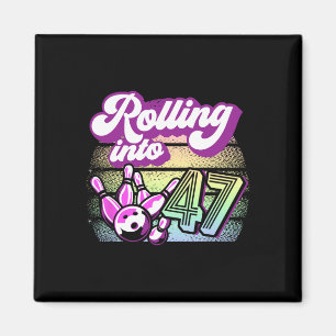 Bowling Party rolt naar 47 Bowling verjaardag Magneet