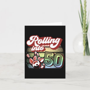 Bowling Party rolt naar 50 Bowling verjaardag Kaart
