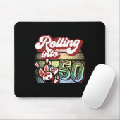 Bowling Party rolt naar 50 Bowling verjaardag Muismat (Met muis)