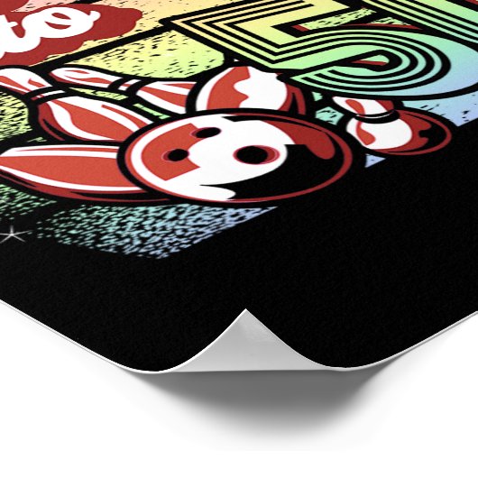 Bowling Party rolt naar 50 Bowling verjaardag Poster (Hoek)