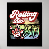 Bowling Party rolt naar 50 Bowling verjaardag Poster (Voorkant)