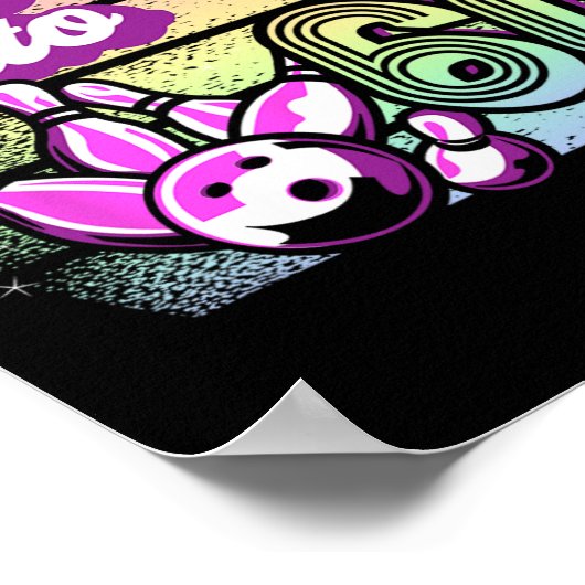 Bowling Party rolt naar 60 Bowling verjaardag Poster (Hoek)