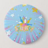 Bowling Party  Ronde Button 4,0 Cm (Voorkant)