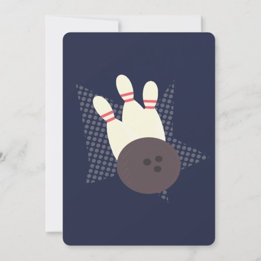 Bowling Party Strike en Celebrate Birthday Party Kaart (Achterkant)