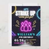 Bowling Party uitnodiging, jongen bowling verjaard Kaart (Voorkant)