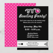 Bowling party uitnodigingen (Voorkant / Achterkant)