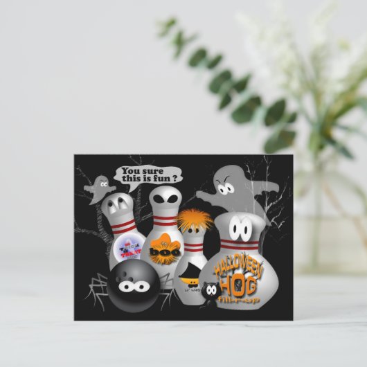 Bowling Party Uitnodigingen  (Staand voorkant)