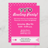 Bowling party uitnodigingen voor de verjaardag van (Voorkant / Achterkant)