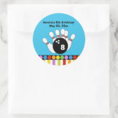 Bowling Party Verjaardag Custom Favor Sticker (Tas)