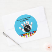 Bowling Party Verjaardag Custom Favor Sticker (Envelop)