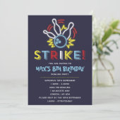 Bowling Party Verjaardag Uitnodigingen (Staand voorkant)