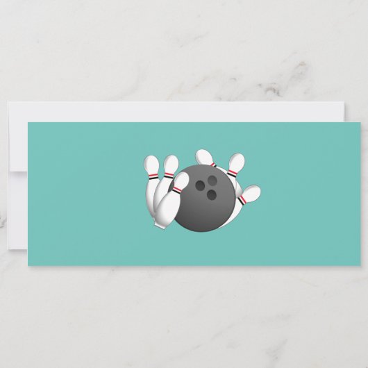 Bowling Party verjaardagskaart Kaart (Achterkant)