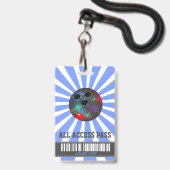 Bowling party, VIP Pass, Uitnodiging, jongens Bowl Badge (Voorzijde met lanyard)