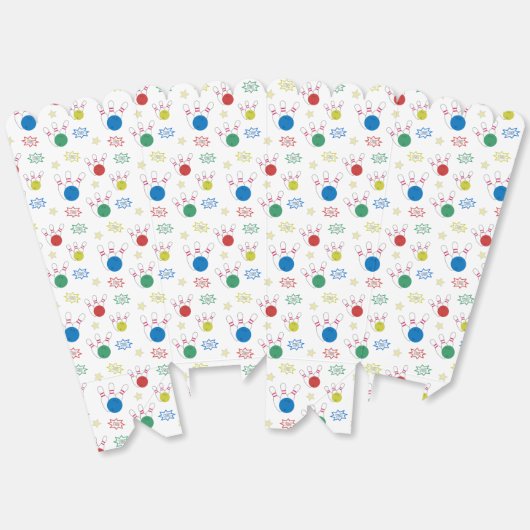 Bowling Patroon Popcorn Bedankdoosjes (Ongevouwen)