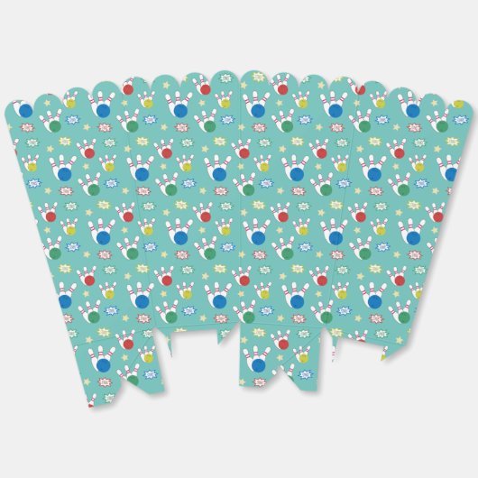 Bowling Patroon Popcorn Bedankdoosjes (Ongevouwen)