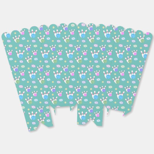 Bowling Patroon Popcorn Bedankdoosjes (Ongevouwen)