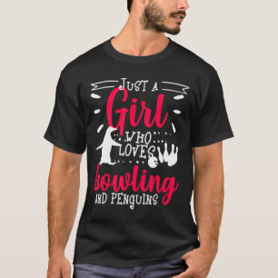 Bowling Penguin Lover Cute Bowler Bowl Tieners T-shirt