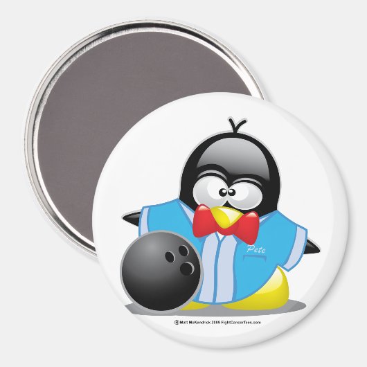 Bowling Penguin Magneet (Voorkant / Achterkant)