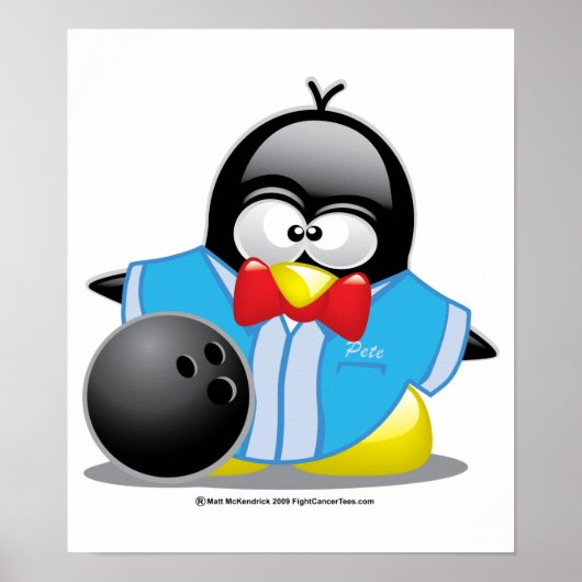 Bowling Penguin Poster (Voorkant)