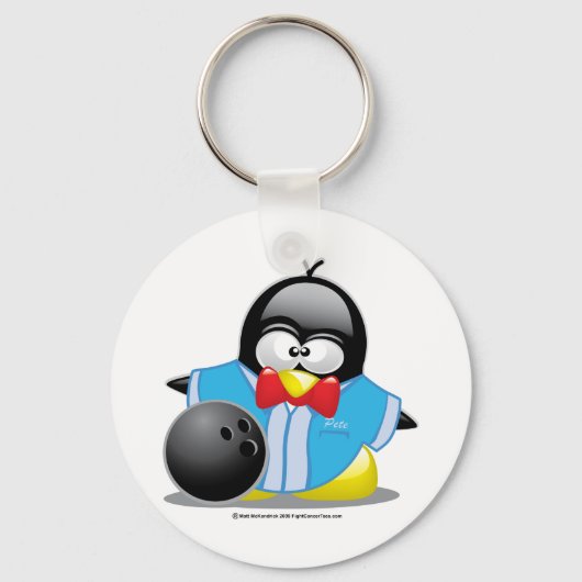 Bowling Penguin Sleutelhanger (Voorkant)
