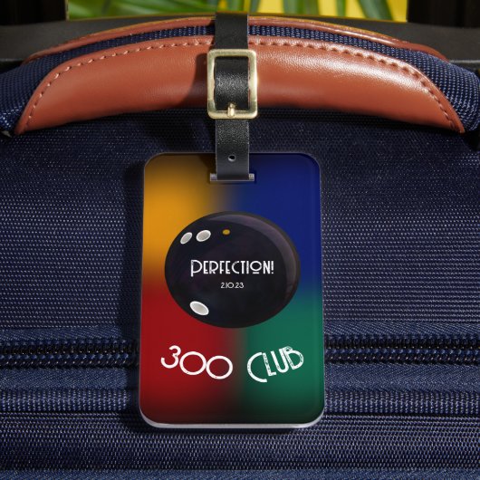 Bowling Perfection 300 Club Bowling Bag Label Bagagelabel (Voorkant Insitu 2)