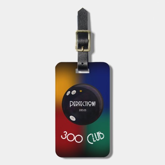 Bowling Perfection 300 Club Bowling Bag Label Bagagelabel (Voorkant verticaal)