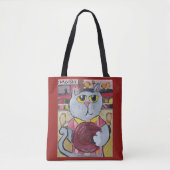 Bowling Pet Folk Art Fun Cute Sports Painting Tote Bag (Voorkant)