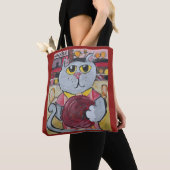 Bowling Pet Folk Art Fun Cute Sports Painting Tote Bag (Dichtbij)