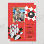 Bowling Photo Uitnodiging (Voorkant / Achterkant)