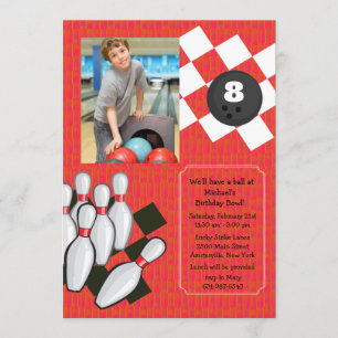 Bowling Photo Uitnodiging