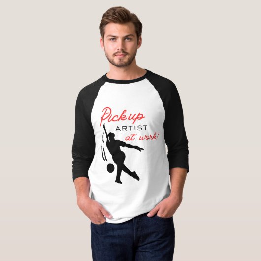 Bowling Pick Up Artist at Work Fun T-shirt (Voorkant volledig)