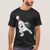 Bowling pin at Bowling with Bowling ball T-shirt (Voorkant)