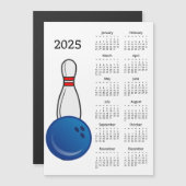Bowling Pin Ball 2025 Kalender Magnetische Kaart (Voorkant / Achterkant)