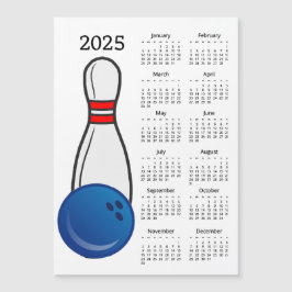 Bowling Pin Ball 2025 Kalender Magnetische Kaart